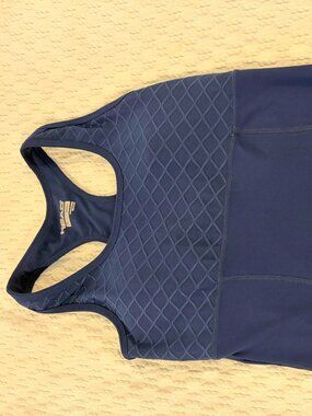 HEAD Women's Diamond Textured Racerback Athletic Tank Top - Navy Blue, Sz S